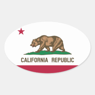California Republic State Flag, United States Oval Sticker