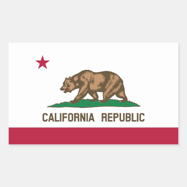 California Republic State Flag, United States Rectangular Sticker (Front)