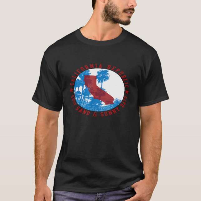 CALIFORNIA REPUBLIC T SHIRT  SURF SAND AND SUNNY D (Front)