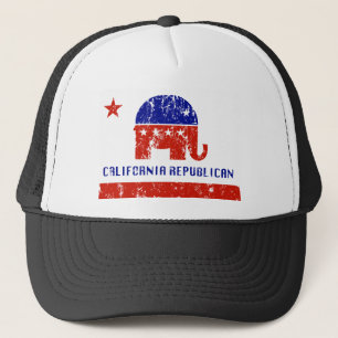 California Republican Distressed Trucker Hat