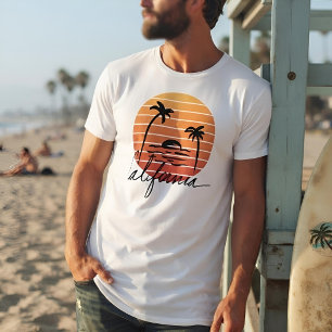 California Retro 70s Sunset Palm Tree T-Shirt