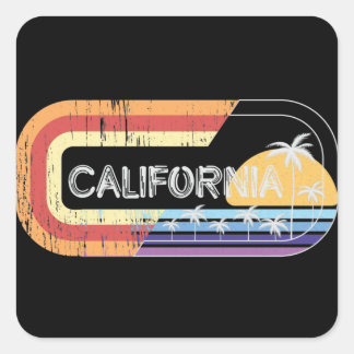 California Retro Streetwear Style Square Sticker