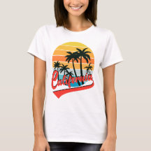 California Retro Sunset Women's White T-Shirt