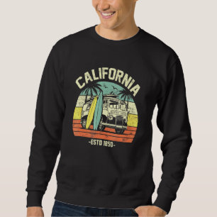 California Retro Surfing Van California Beach Surf Sweatshirt