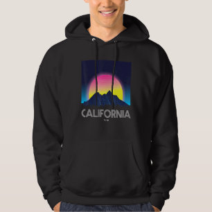 California Retro Vintage Mountain Grid 80s 90s Aes Hoodie