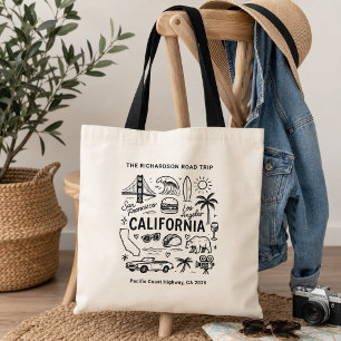California Road Trip Custom Matching Tote Bag