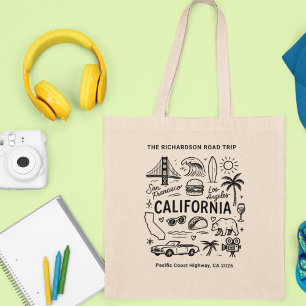 California Road Trip Custom Matching Tote Bag