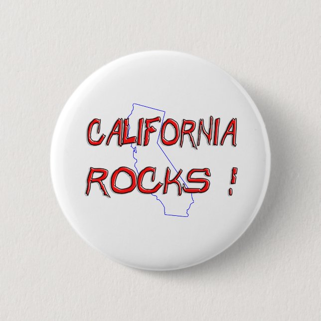 California ROCKS 6 Cm Round Badge (Front)