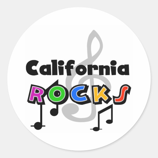 California Rocks Classic Round Sticker (Front)