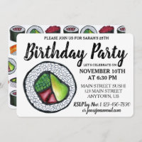 California Roll Japanese Food Sushi Birthday Party
