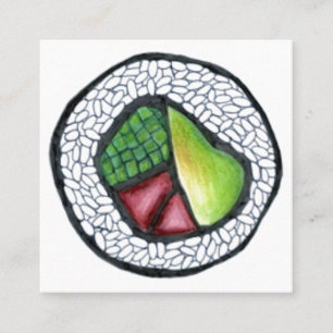 California Roll Sushi Japanese Food Restaurant Square Business Card