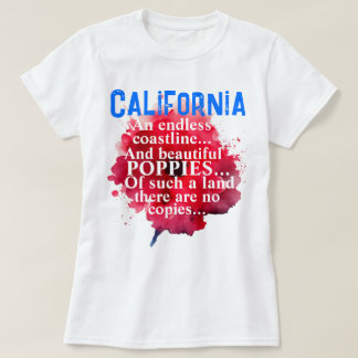 California Romantic Beautiful Poppies Patriotic T-Shirt