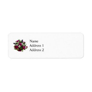 California Roses and Monte Casino White Asters Return Address Label
