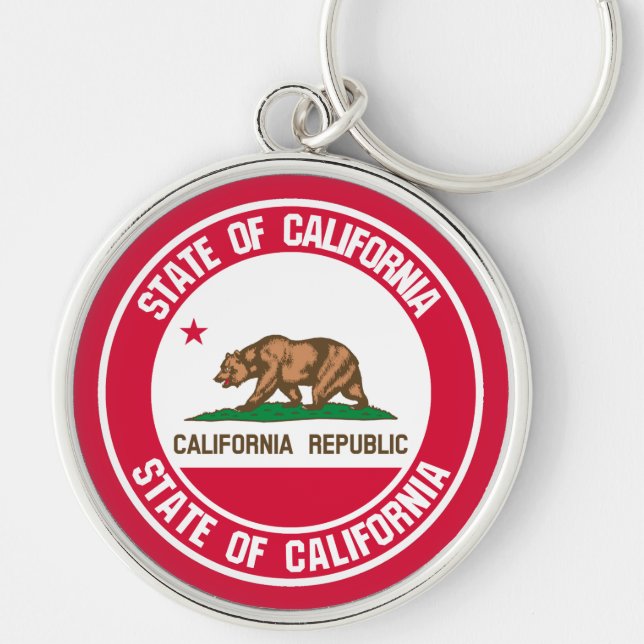 California Round Emblem Key Ring (Front)