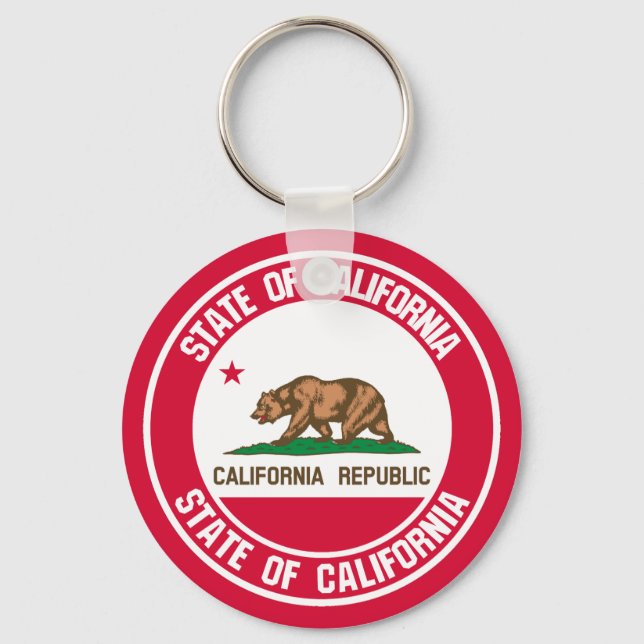 California Round Emblem Key Ring (Front)