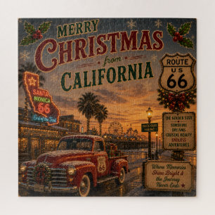 California Route 66 Christmas Nights Jigsaw Puzzle