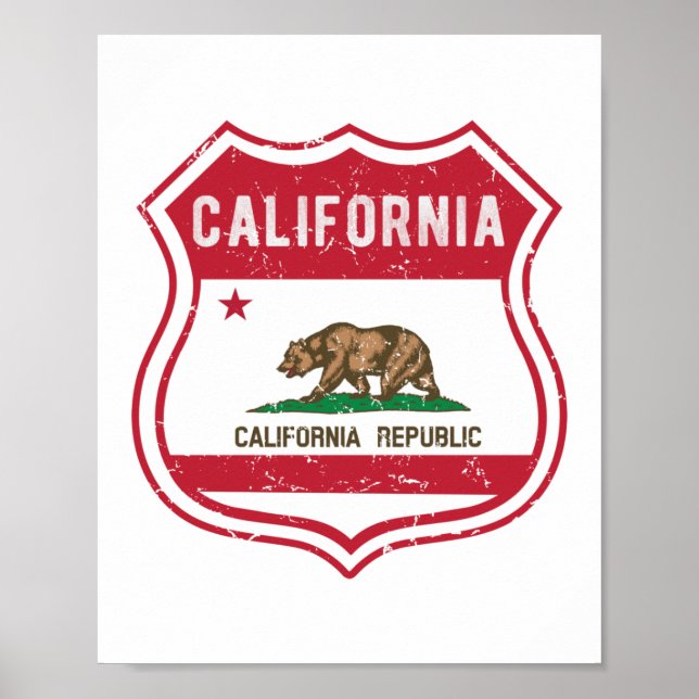 California Route 66 Flag Poster (Front)
