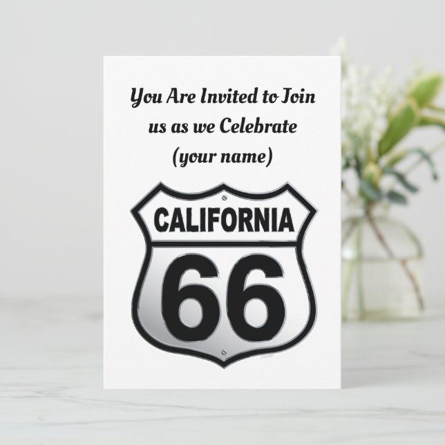 California Route 66 sign Invitation (Standing Front)