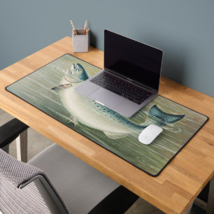 California Salmon by S.A. Kilbourne, Vintage Fish Desk Mat