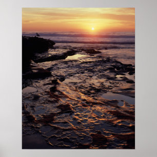 California, San Diego, La Jolla, Sunset over Poster