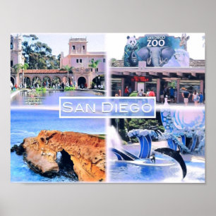 California - San Diego - Mosaic - USA - Poster