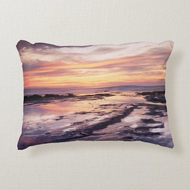 California, San Diego, Sunset Cliffs, Sunset 1 Decorative Cushion (Front)