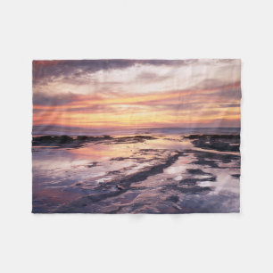 California, San Diego, Sunset Cliffs, Sunset 1 Fleece Blanket
