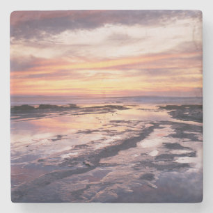 California, San Diego, Sunset Cliffs, Sunset 1 Stone Coaster