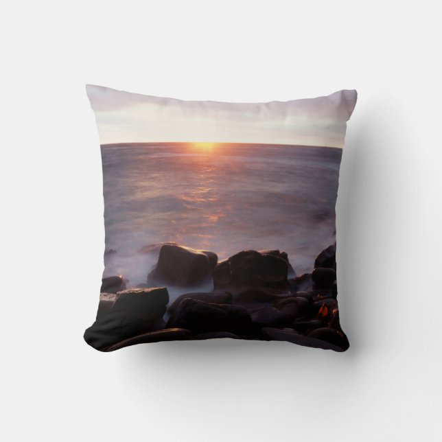 California, San Diego, Sunset Cliffs, Sunset 2 Cushion (Front)