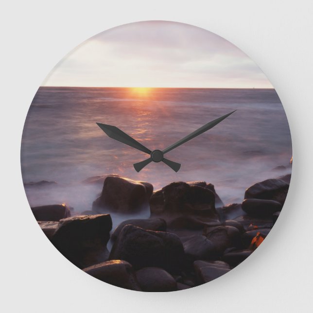 California, San Diego, Sunset Cliffs, Sunset 2 Large Clock (Front)