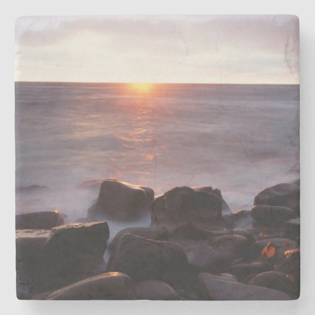 California, San Diego, Sunset Cliffs, Sunset 2 Stone Coaster (Front)