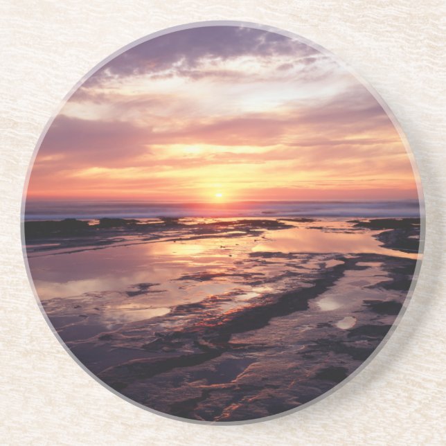 California, San Diego, Sunset Cliffs, Sunset 3 Coaster (Front)