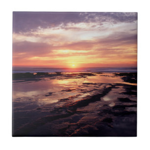 California, San Diego, Sunset Cliffs, Sunset 3 Tile