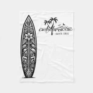 California Santa Cruz, Surfing Surfboard Ckprint Fleece Blanket