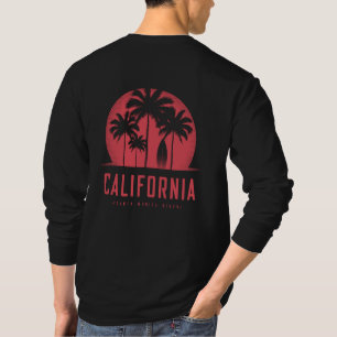 California Santa Monica Beach Retro Palm Tree T-Shirt