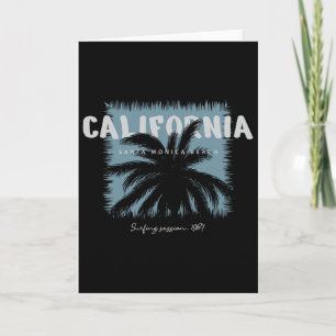 California Santa Monica Beach Surfing Session 1987 Card