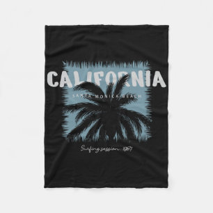 California Santa Monica Beach Surfing Session 1987 Fleece Blanket