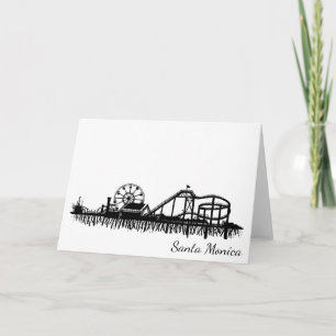 California Santa Monica CA Pier Beach Ferris Wheel Card