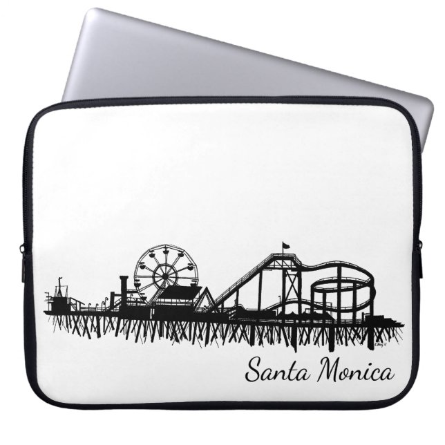 California Santa Monica CA Pier Beach Ferris Wheel Laptop Sleeve (Front)