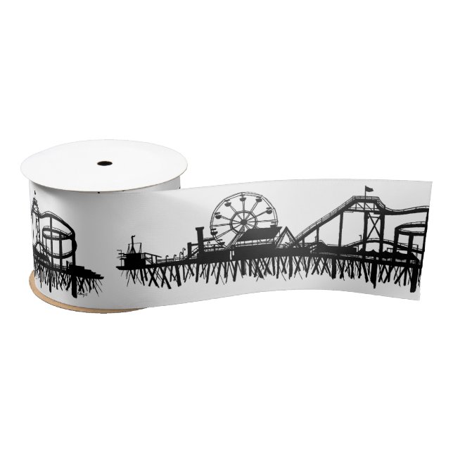 California Santa Monica CA Pier Beach Ferris Wheel Satin Ribbon (Spool)