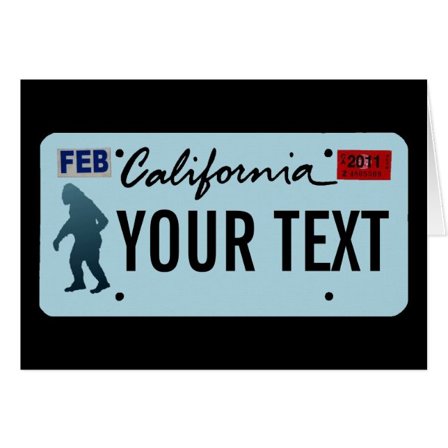 California Sasquatch License Plate (Front Horizontal)