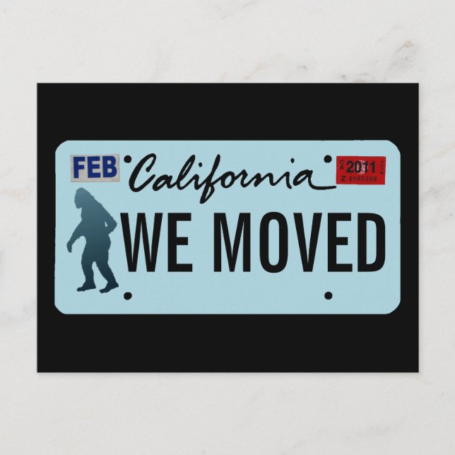 California Sasquatch License Plate Announcement Postcard (Front)