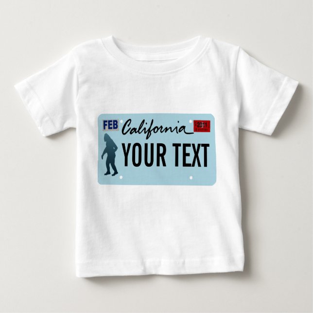 California Sasquatch License Plate Baby T-Shirt (Front)