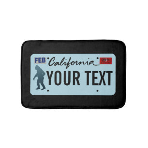 California Sasquatch License Plate Bath Mat
