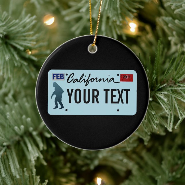 California Sasquatch License Plate Ceramic Tree Decoration (Tree)