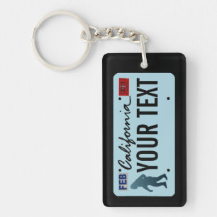 California Sasquatch License Plate Key Ring