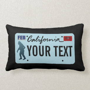 California Sasquatch License Plate Lumbar Cushion