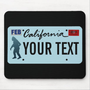 California Sasquatch License Plate Mouse Pad