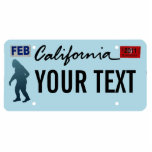 California Sasquatch License Plate Photo Sculpture Magnet<br><div class="desc">The dark silhouette of Sasquatch (Bigfoot) on a blank California license plate. Add your own text. License plates for additional states and other entities (Canadian provinces, foreign countries) upon request. Some people date modern interest to 1958 when large footprints were found in Del Norte County, California by a bulldozer operator...</div>