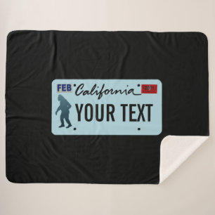 California Sasquatch License Plate Sherpa Blanket